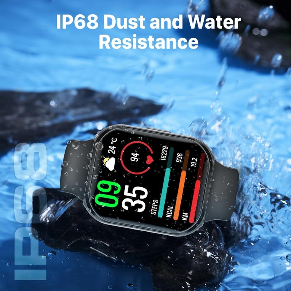 Promate xWatch TF2 2.01 TFT Display Wireless Smart Fitness Watch IP68 Waterproof. Features Sensors like Heart Rate Blood Oxygen Pedometer Sleep