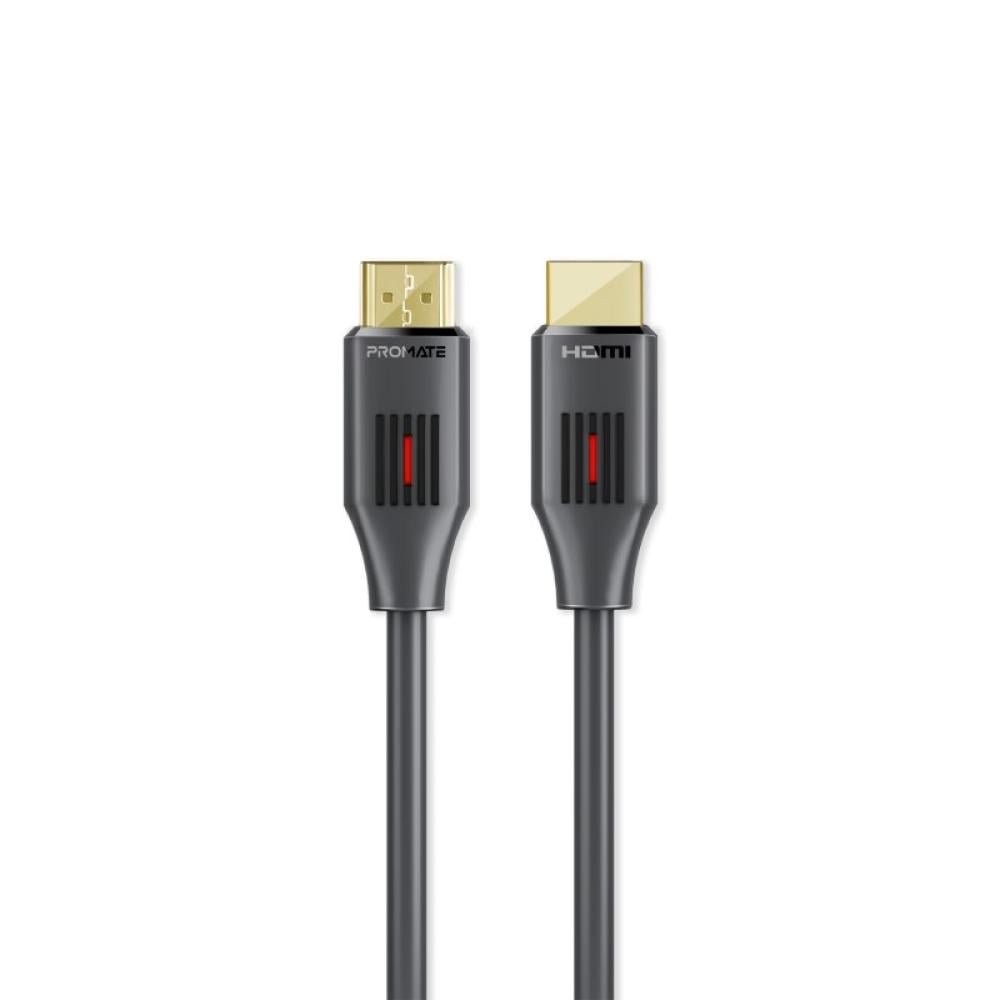 كابل HDMI بدقة 4K@60 هرتز، يدعم ايثرنت عالي السرعة وصوت ثلاثي الأبعاد، أحادي الاتجاه مصنوع من ألياف بصرية، يأتي بطول 1.5 متر - Promate ProLink4K60-150