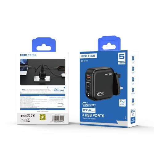 فيش جداري بقوة 67W بثلاث منافذ -TC USB - TC من شرك...