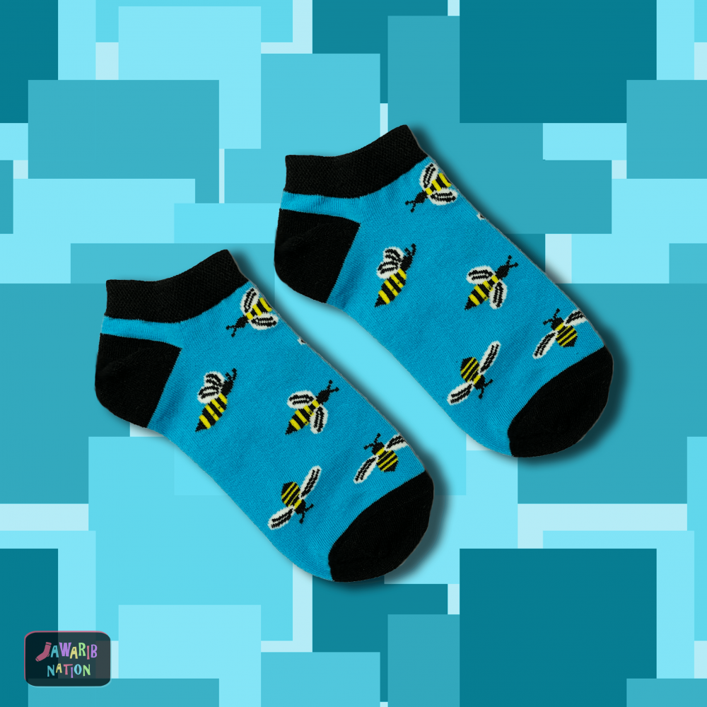ممات أصلي غير مكتمل  Bee Blue Short Socks - Jawarib Nation