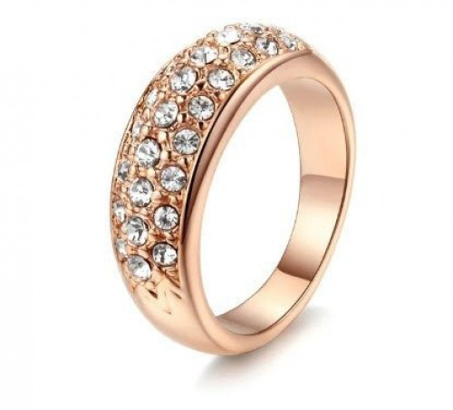 خاتم نسائي مطلي بالذهب مقاس 7.25 أمريكي