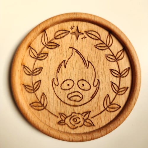 قاعدة أكواب خشبية - Calcifer