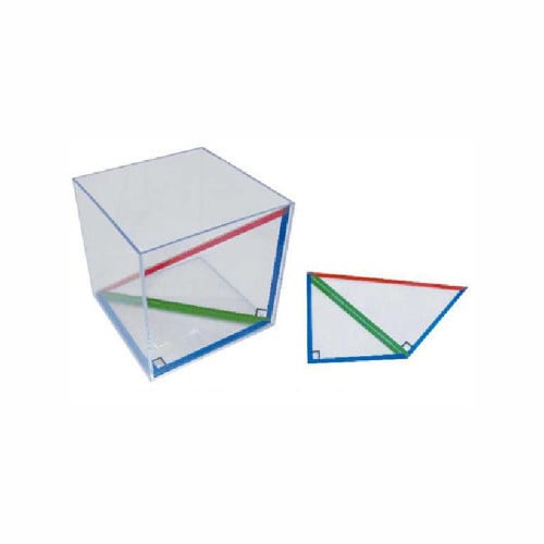 وسيلة العلاقة القطرية للمكعب بلاستيك شفاف قطعتين