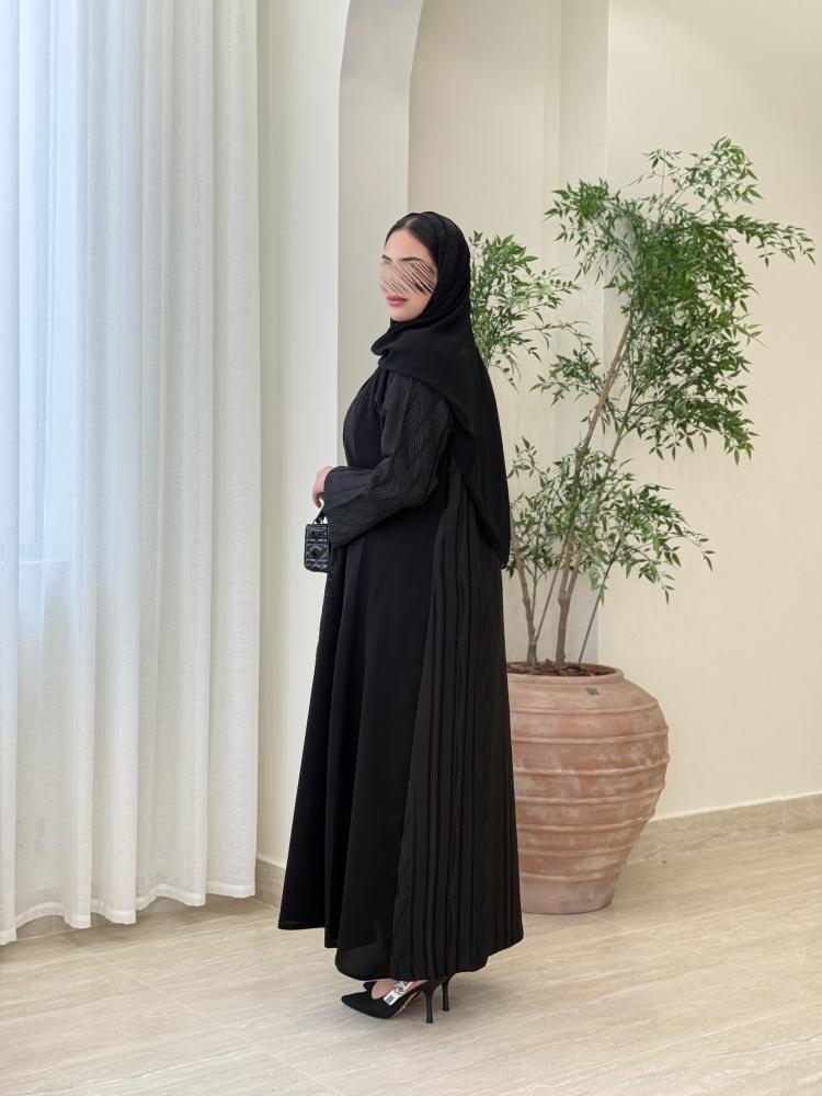 عباية ريام قماش كريب الاناقه تدخيلات بانوراما بنفسجي