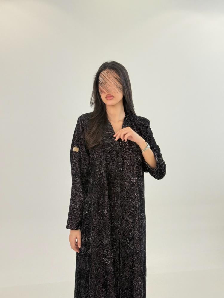 عباية علياء بقماش مخمل كوري مكسر موف