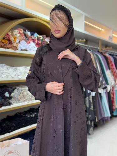 عباية غروب بقماش كريب اليخت بني