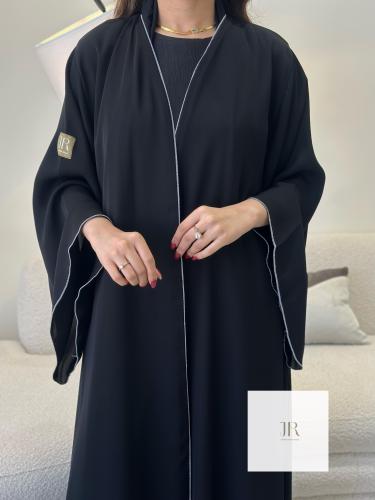 عباية ترفه كلوش انترنت باكمام وسيعه - تحديد ابيض