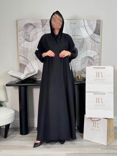 عباية حوريه ا اسود رسم رمادي