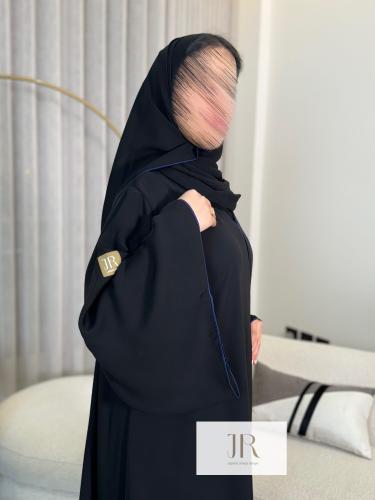 عباية ترفه كلوش انترنت باكمام وسيعه - تحديد كحلي