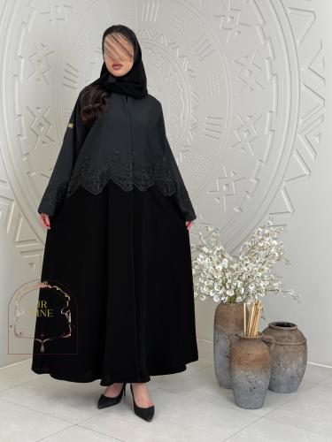 عباية رتم بقماش كريب الابداع تدخيلات تفته كوري مع...