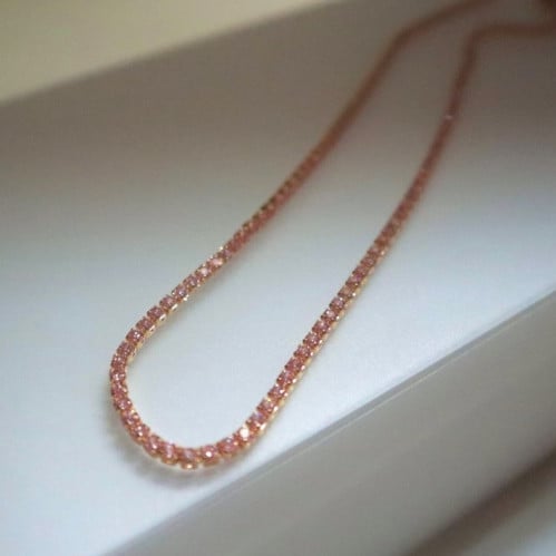 Pinky tennis necklace