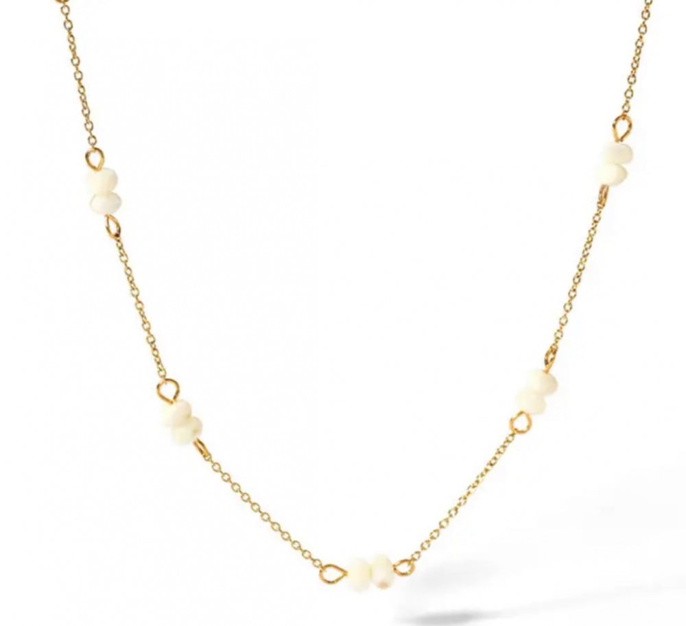 Natural stone stainless steel necklace