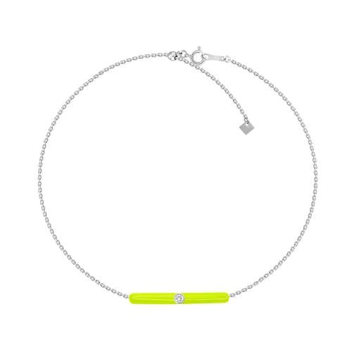 اسوارة ذهب أبيض عيار 18 مزينة بالألماس الأبيض