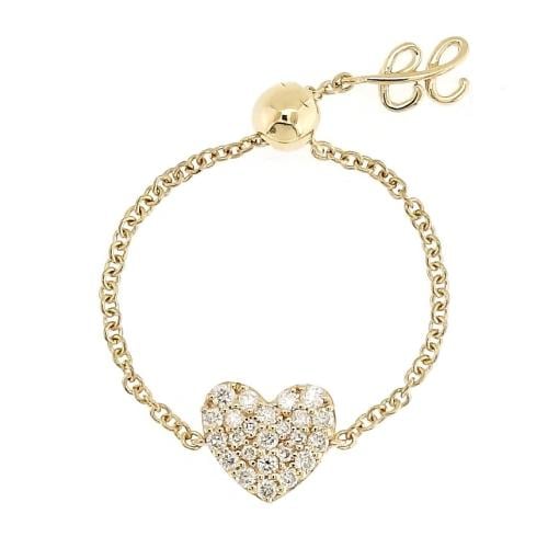 خاتم ذهب عيار ١٨ مزين بالالماس وزن 0.88g