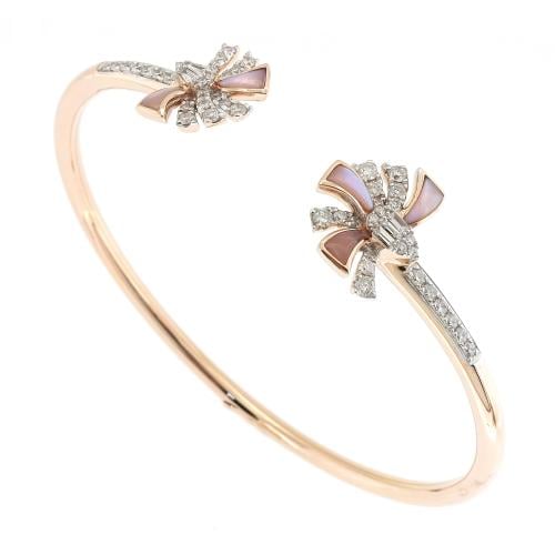 اسوارة ذهب عيار 18 مزينة بالألماس والأحجار الكريمة