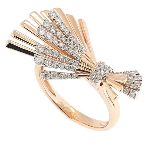 خاتم ذهب عيار 18 مزين بالألماس الأبيض