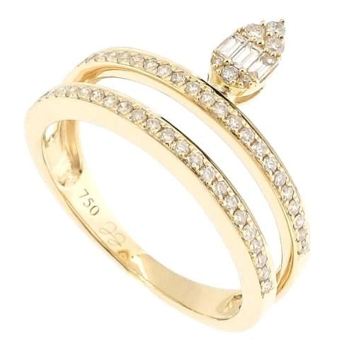 خاتم ذهب عيار 18 مزين بالألماس الأبيض