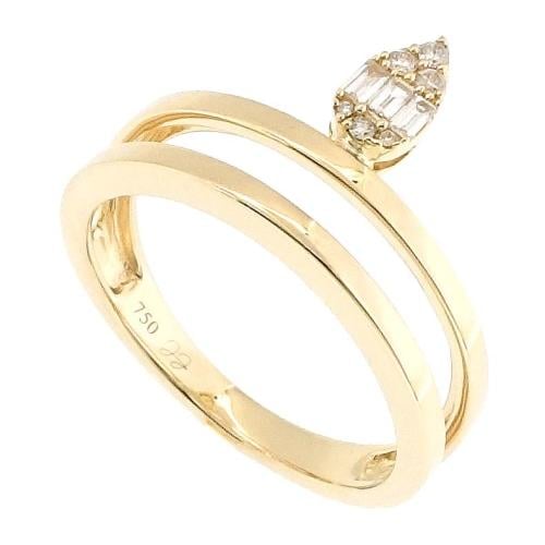 خاتم ذهب خالص عيار 18 مزين بالألماس الأبيض