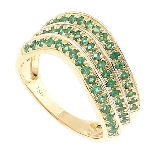 خاتم ذهب عيار 18 مزين بالألماس الأبيض والاحجار الكريمة