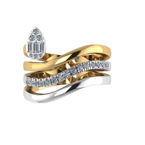 خاتم ذهب عيار 18 مزين بالالماس