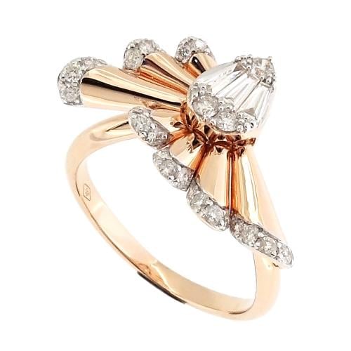 خاتم ذهب عيار 18 مزين بالألماس الأبيض