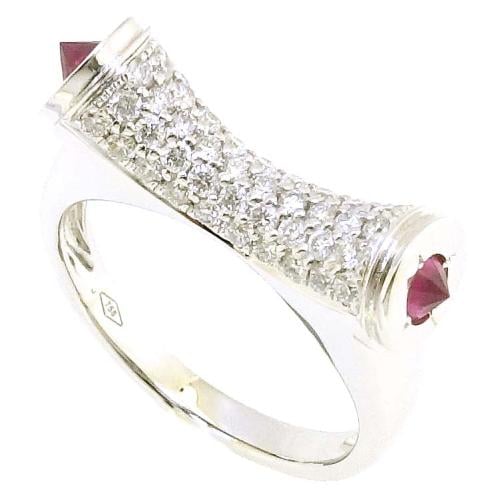 خاتم ذهب عيار 18 مزين بالألماس الأبيض