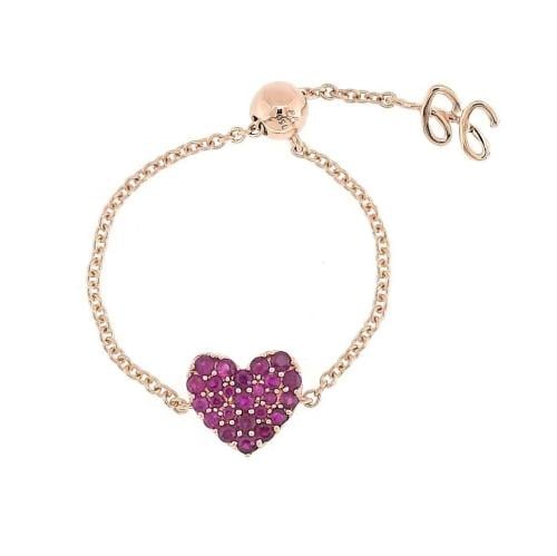 خاتم ذهب عيار ١٨ مزين بالروبي   وزن 0.84g