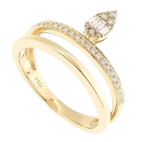 خاتم ذهب عيار 18 مزين بالألماس الأبيض