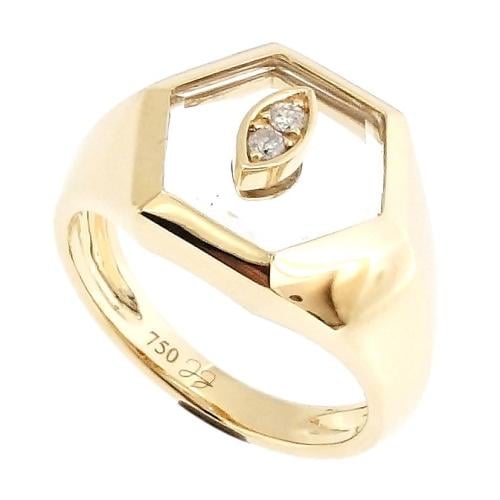 خاتم ذهب عيار 18مزين بالالماس