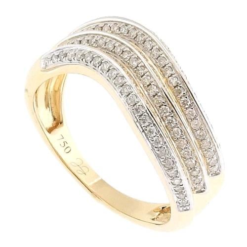 خاتم ذهب عيار 18 مزين بالألماس الأبيض والأحجار الكريمة