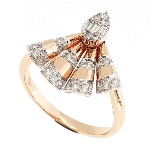 خاتم ذهب عيار 18 مزين بالألماس الأبيض