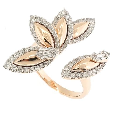 خاتم ذهب عيار 18 مزين بالألماس الأبيض