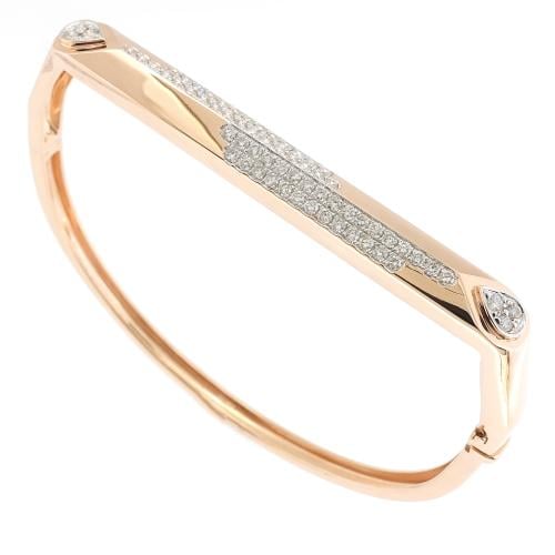 اسوارة ذهب عيار 18 مزينة بالألماس الأبيض