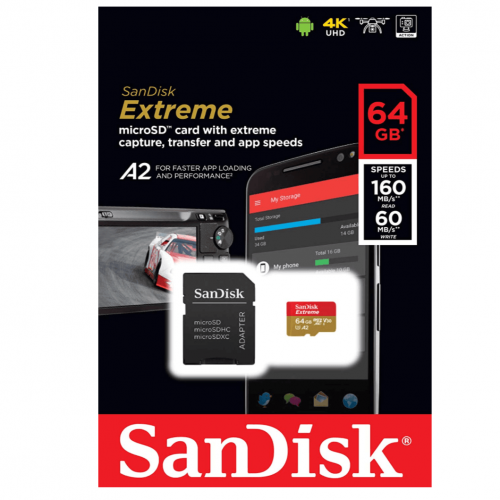 بطاقة مايكرو اس دي سانديسك اكستريم 64 جيجا