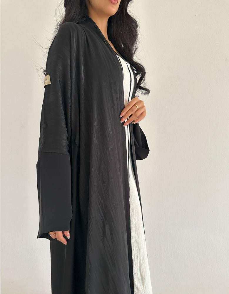 حرير مخطط مع كريب ناعم كلوش كسرة فالخلف