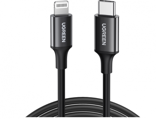 / سلك شاحن يوجرين USB-C إلى آيفون بطول 1 م - أسود
