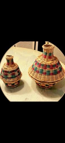 سله سلة خوص حجم صغير صناعة يدوية مقاس ، ارتفاع ٢٧س...