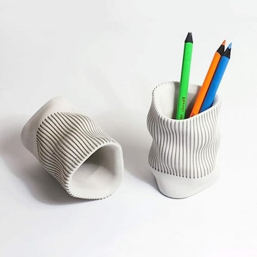 قالب سليكون جاهز مبخرة او حامل أقلام سطح المكتب  بشكل مموج