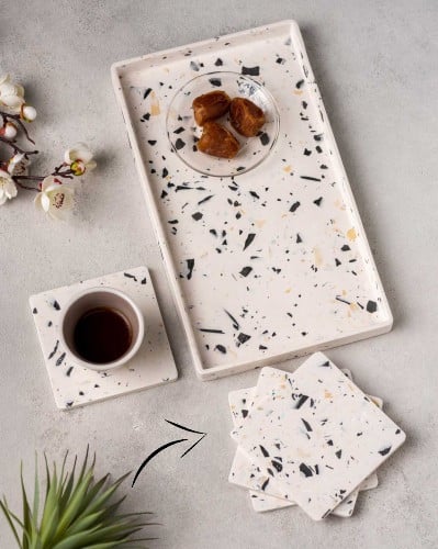 قالب سيليكون جاهز كوستر مربع كبير ساده (12.5*12.5 سم)