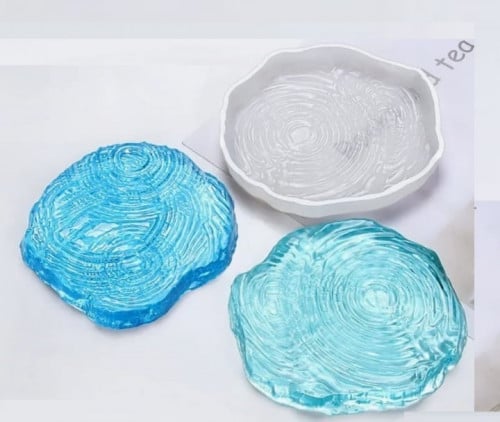 قالب سليكون جاهز راتنج كوستر حصيرة كوب دائري غير منتظمة