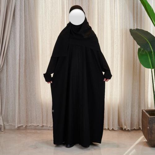 عباية كتف ربع كلوش مفتوحه بطقطق(قماش الرزه)