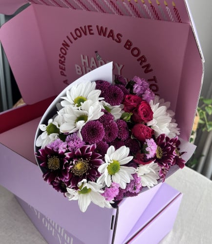 Purple birthday box