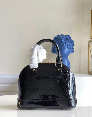 Louis Vuitton Black leather shiny