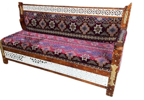 كرسي تراثي ثلاثي قماش تراثي