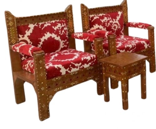 كرسي مفرد قماش تراثي(واحد فقط)