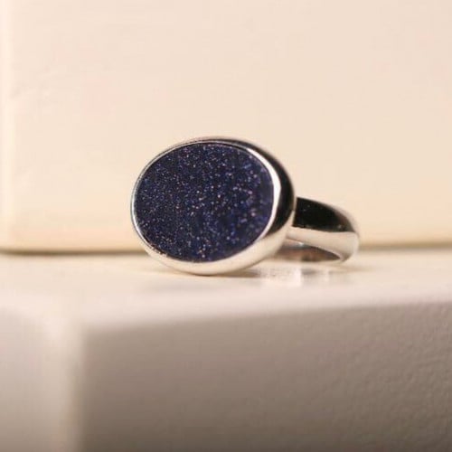 خاتم ملكي فضة عيار 925 و حجر طبيعي