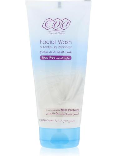 غسول الوجه ومزيل المكياج ببروتينات الحليب لجميع أنواع البشرة من ايفا - 150 مل