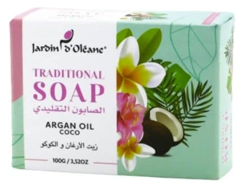 الصابون التقليدي بزيت الارجان وجوز الهند من جاردن أوليان- 100جرام