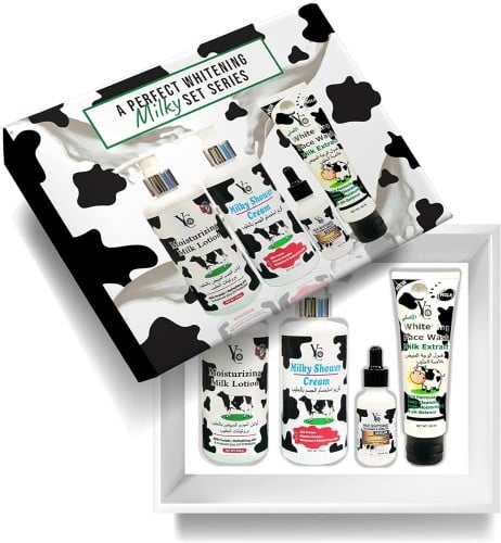 مجموعة الحليب لتبييض البشرة من واي سي- 4 قطع