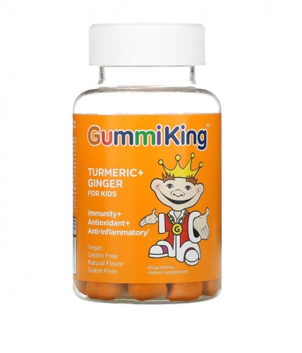 كركم + زنجبيل للأطفال، داعم للمناعة + مضاد للأكسدة + مضاد للالتهابات، مانجو، 60 علكة